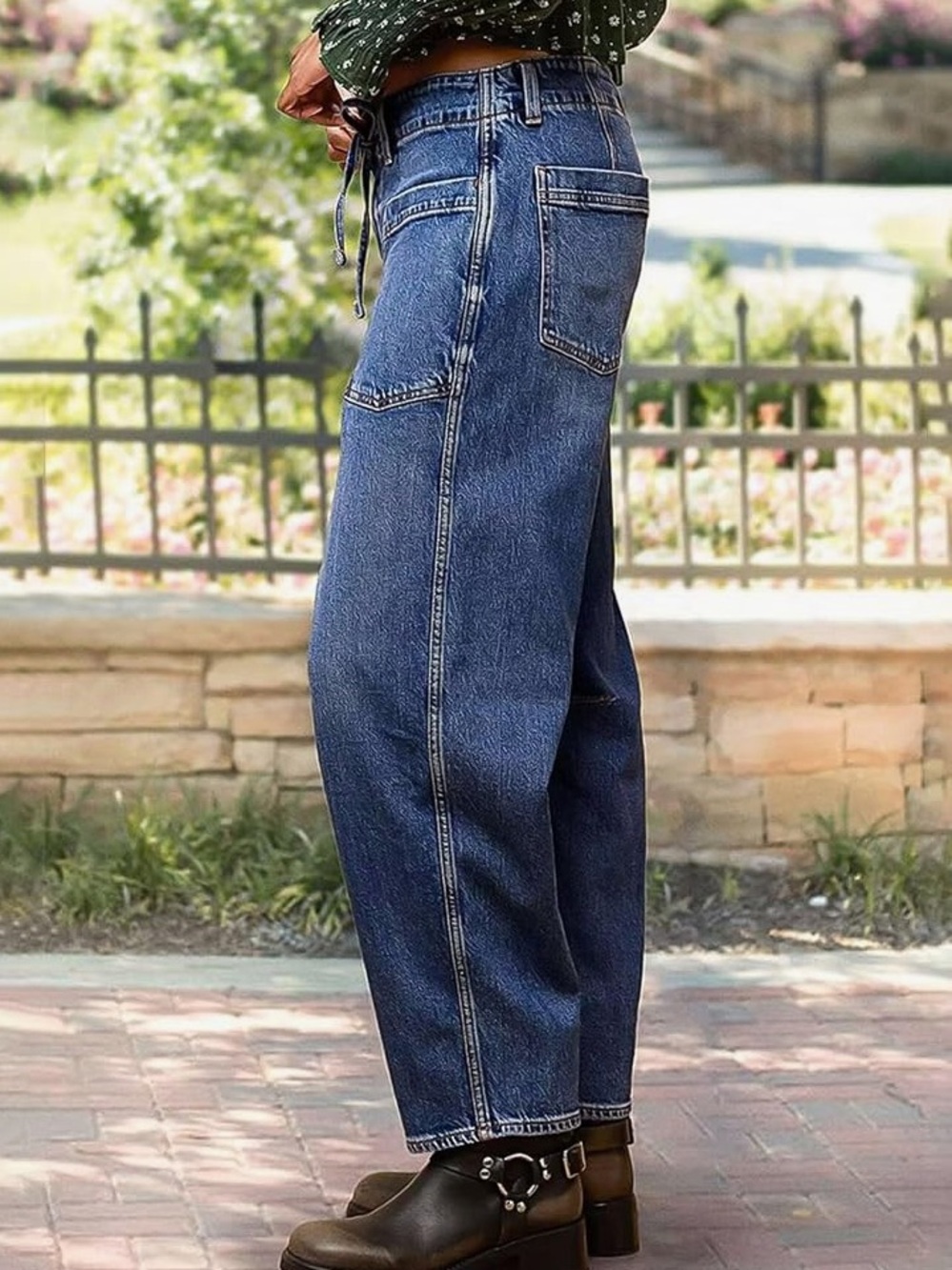 NWT Flamingals Mid Waist Straight Leg Draw String Jeans 3XL P41